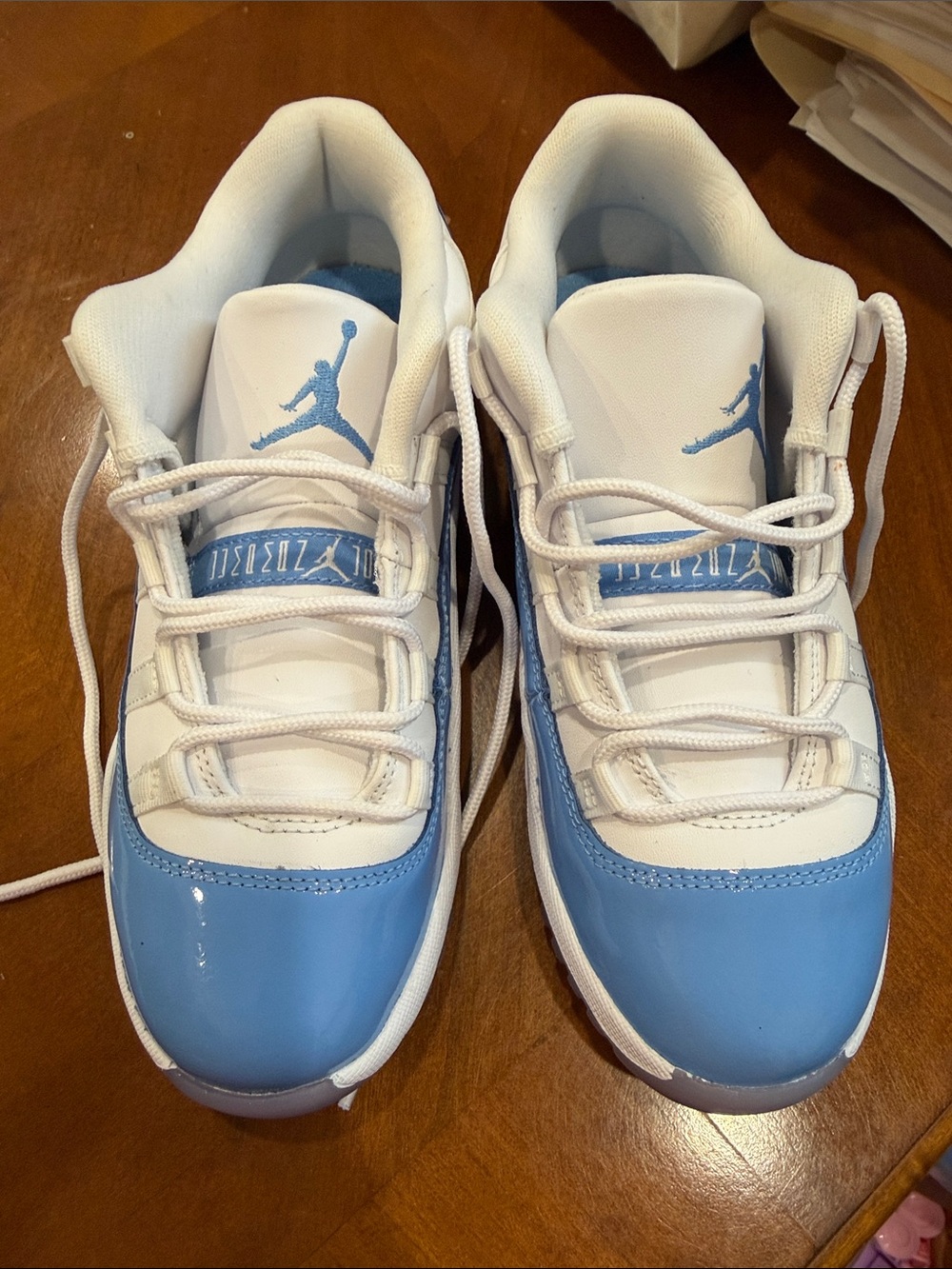 Nike Kids White and Light Blue Sneakers